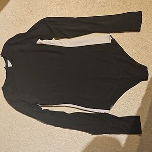 Aritzia / Babaton black long sleeved bodysuit with white stripes down sides
